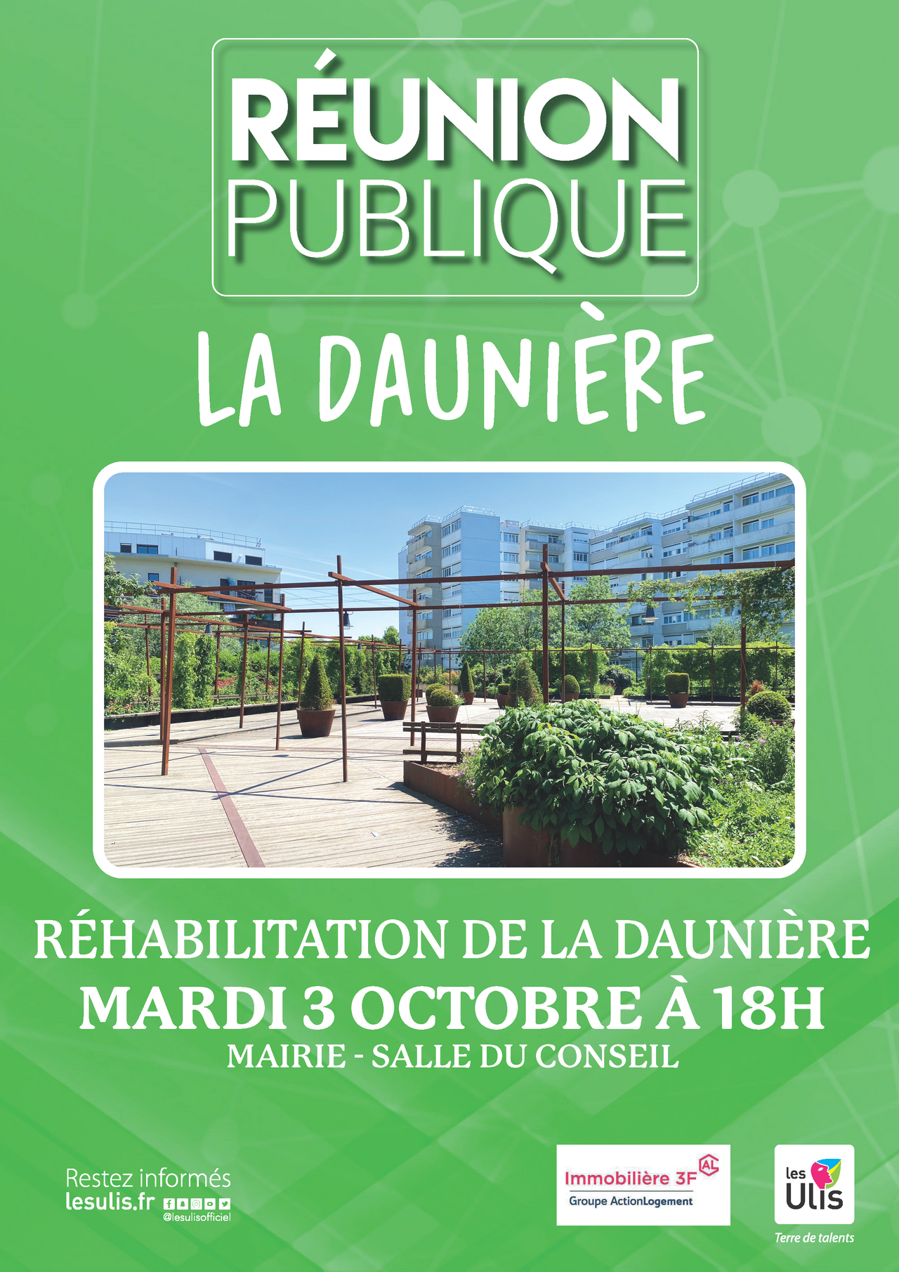 Affiche réunion publique réhabilitation de la Daunière